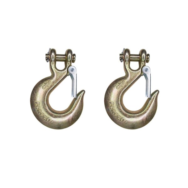 Tie 4 Safe G70 3/8" Clevis Slip Hook Flatbed Truck Trailer Transport Tow Chain Hook, 2PK FH407-38-2 - main